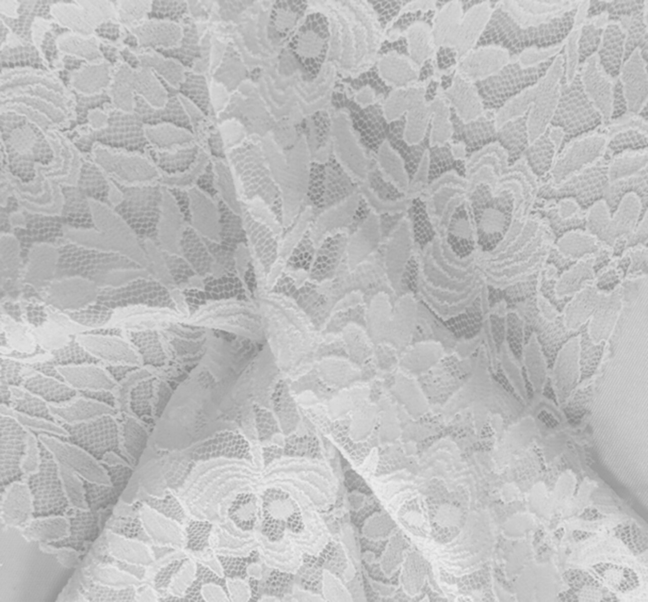 1 Yard Off White Stretch Lace Fabric 58/60" Wide 92% Nylon 8% Spandex